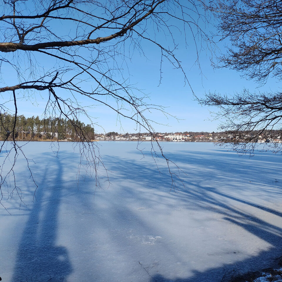 Vinterlandskap över Mullsjön